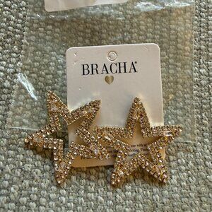 NWT Bracha Gold Star Stud Earrings